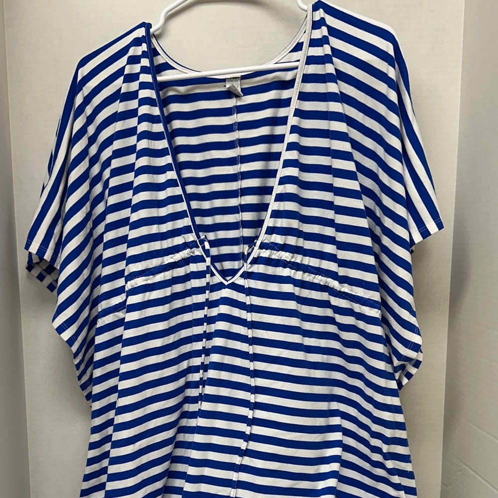Old navy blue and white striped shirt size XXL